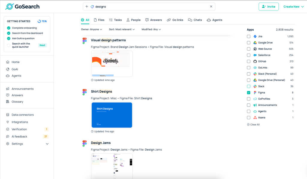 searching for resources and filtering with figma